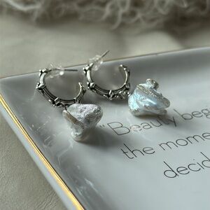 Petal Freshwater Pearl Hoop Earrings